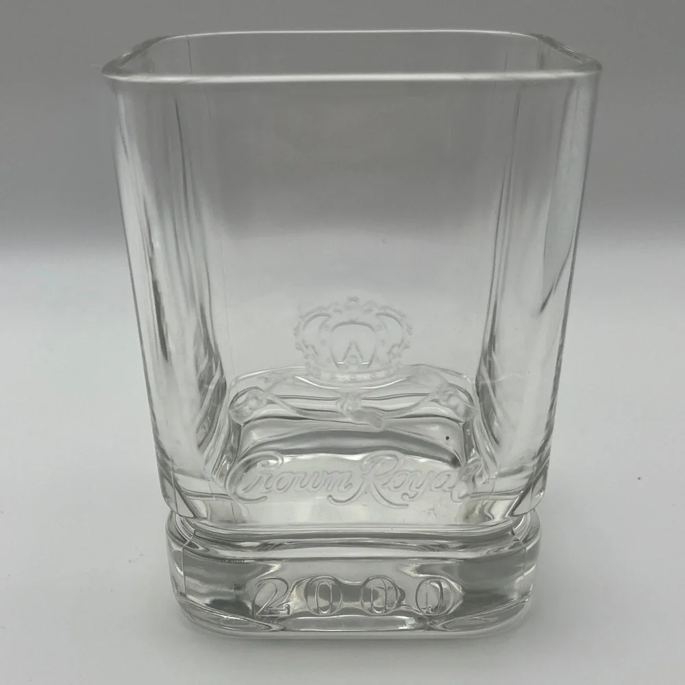 Vtg Crown Royal Millenium Glass Tumblers Set (2)